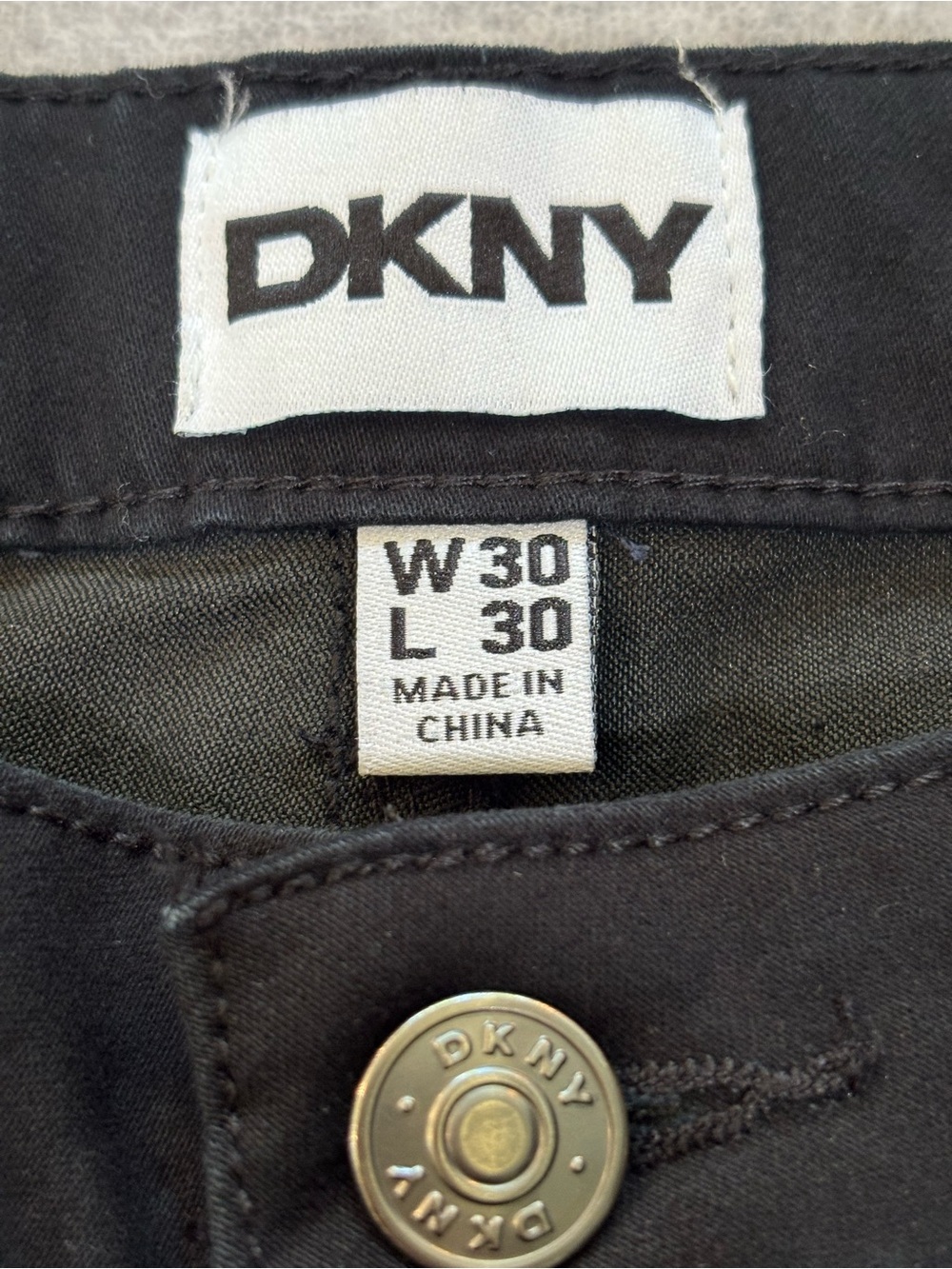 DKNY Chinos, Stanton Slim, Black Denim, Men’s 30x30, W30, L30, Logo, Donna Karan - Picture 3 of 10